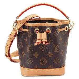 Louis Vuitton Nano Noe Handbag Mini Bag Monogram Canvas Dark Brown